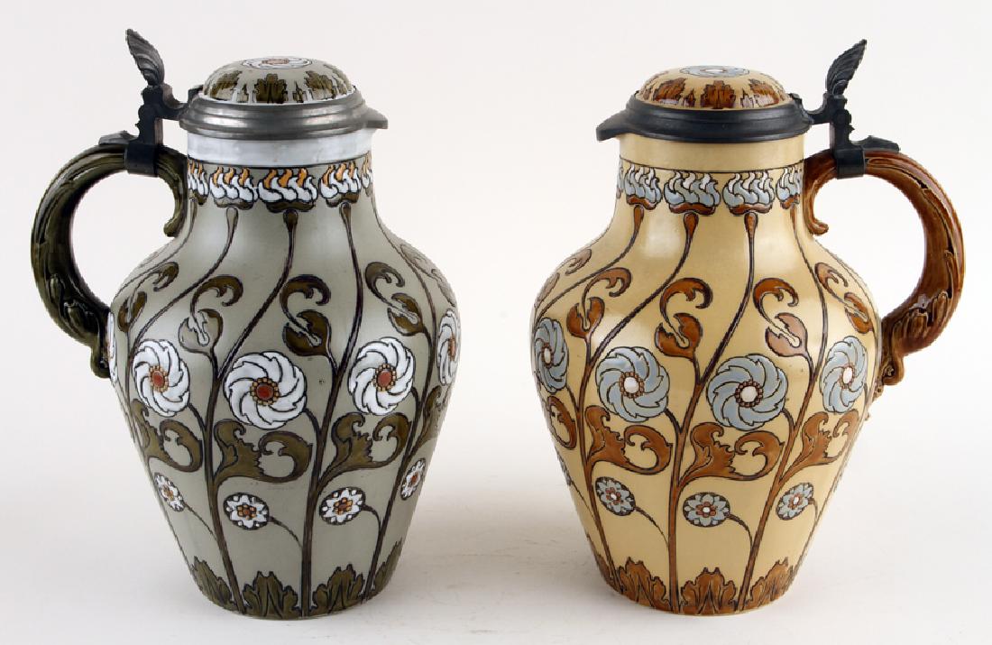 TWO GERMAN METTLACH BEER STEINS #2098 (1 of 7)