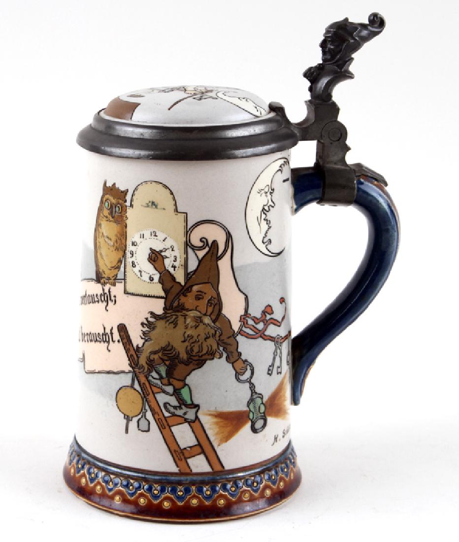 METTLACH BEER STEIN #2092 SIGNED H. SCHLITT (1 of 4)
