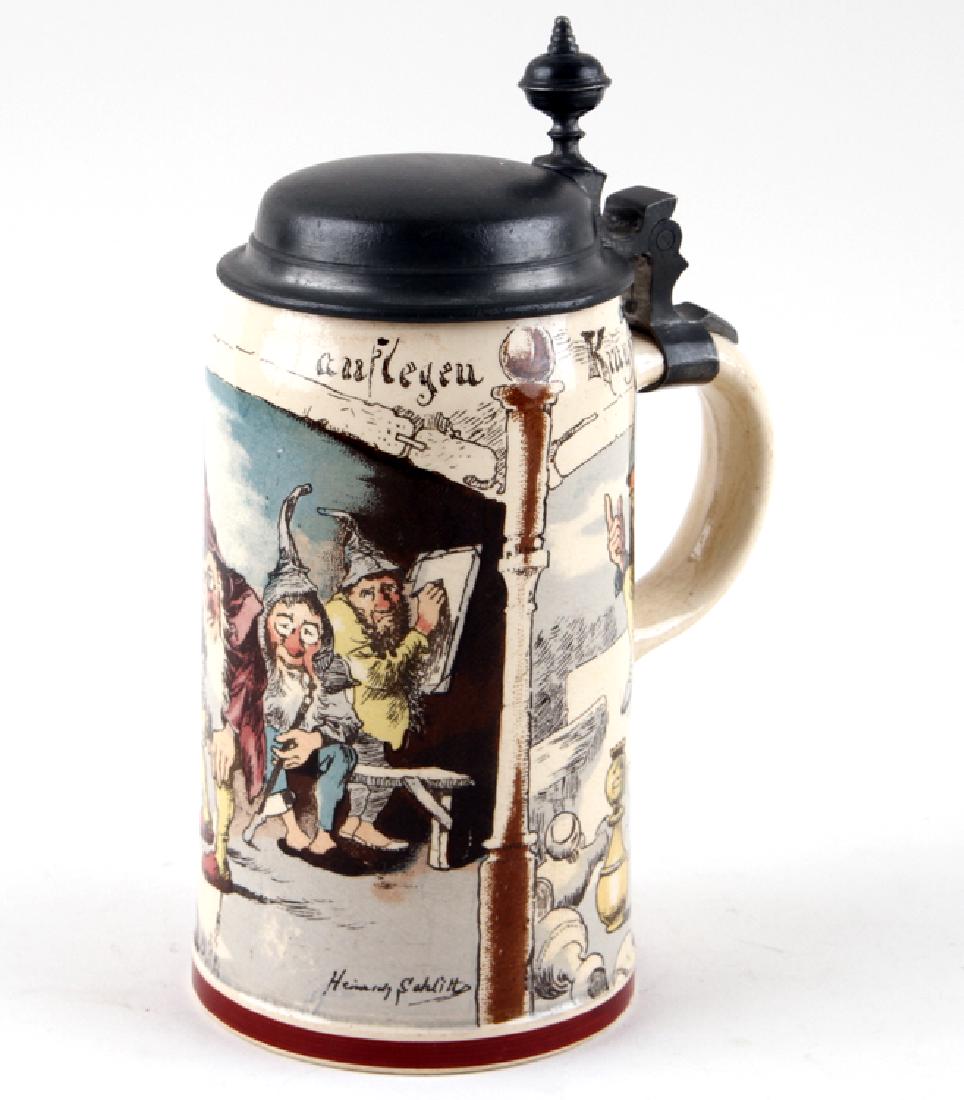 METTLACH BEER STEIN #1909/727 WITH MUSIC BOX (1 of 5)