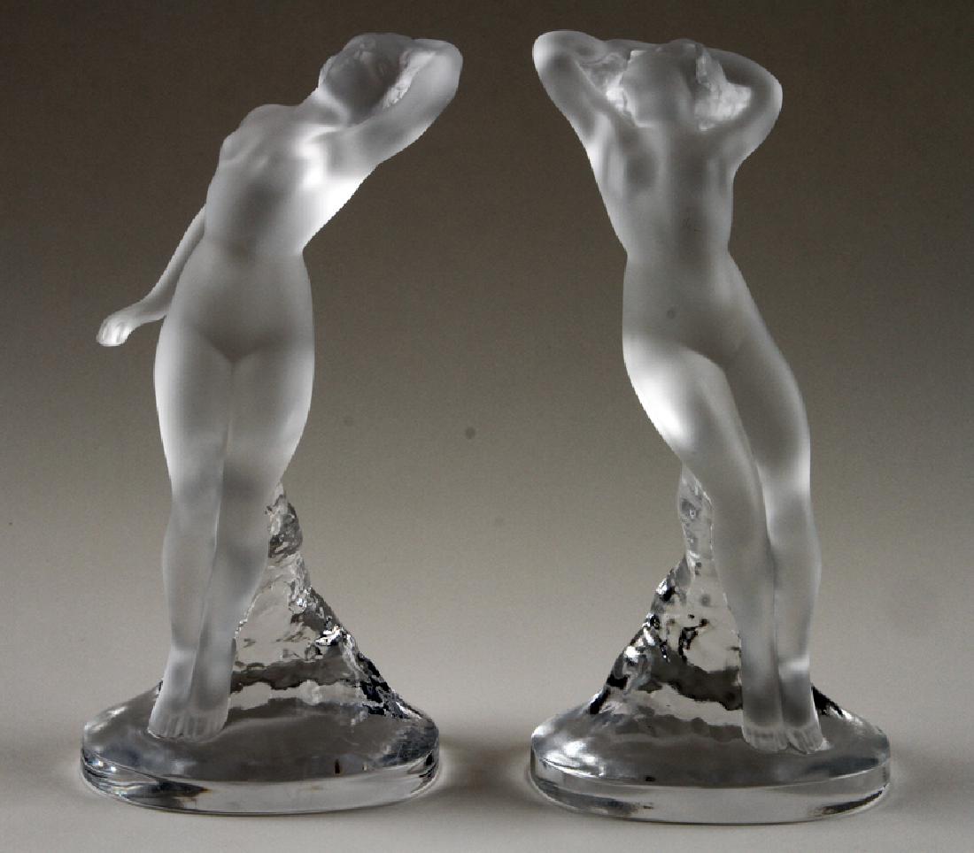TWO PIECES LALIQUE CRYSTAL FEMALE FIGURES (1 of 5)