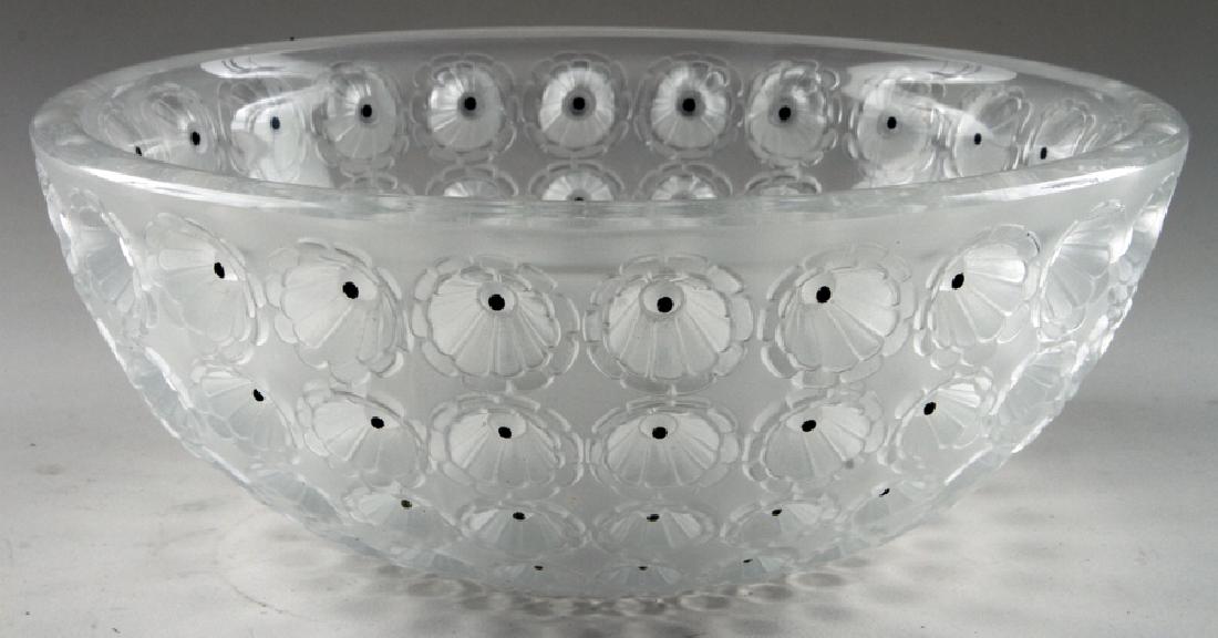 LALIQUE CRYSTAL NEMOURS CACTUS CENTER BOWL SIGNED (1 of 5)
