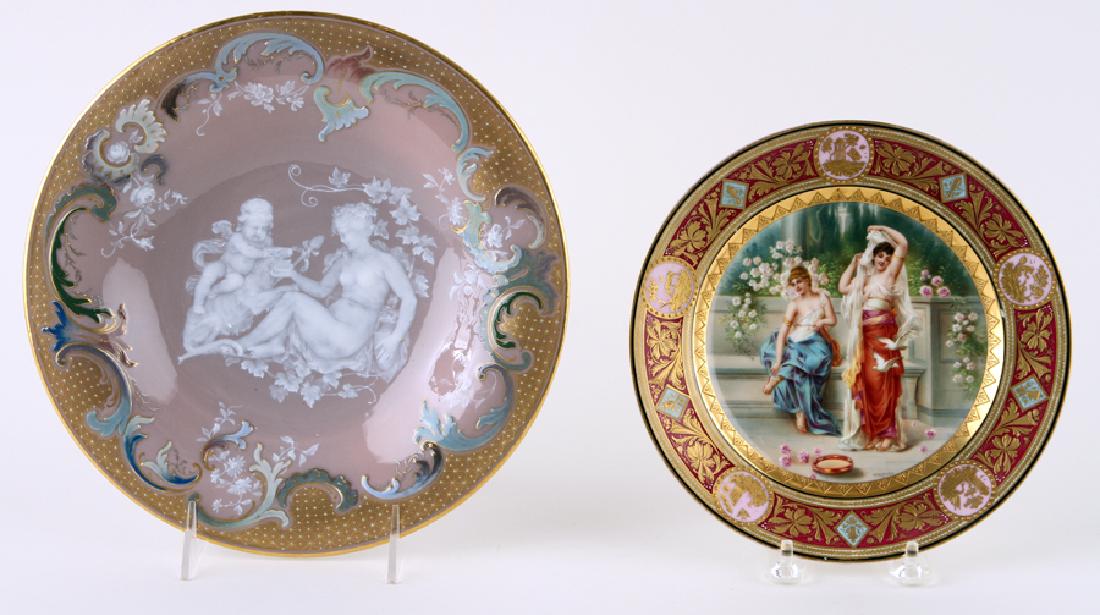 TWO PORCELAIN CABINET PLATES MEISSEN ROYAL VIENNA (1 of 4)