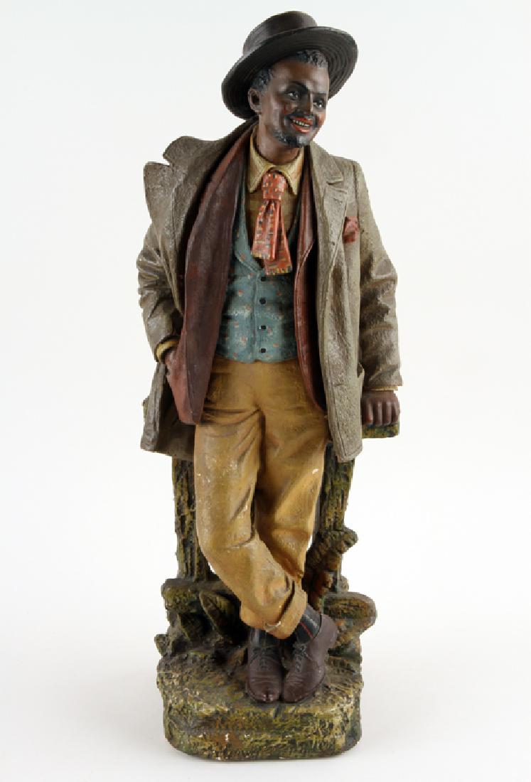 A BLACK AMERICANA PLASTER FIGURE OF STANDING MAN (1 of 5)