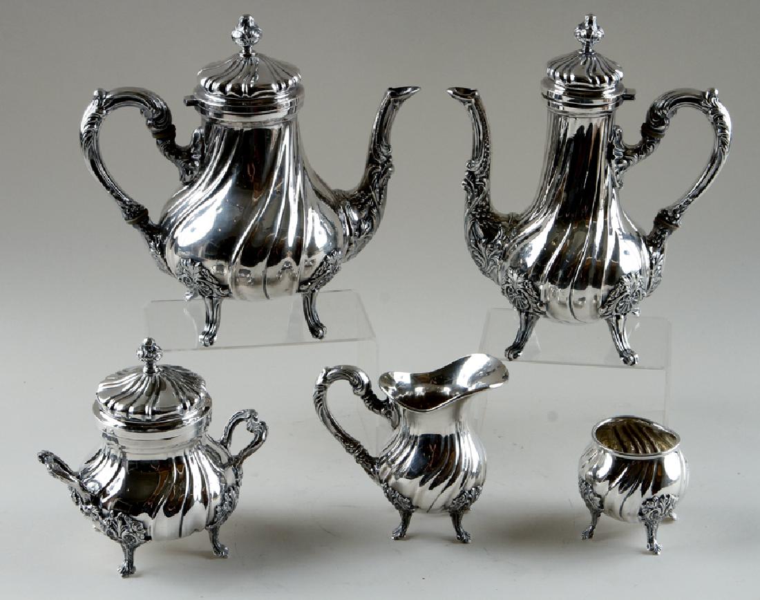 5 PC PERUVIAN STERLING SILVER TEA & COFFEE SET (1 of 7)