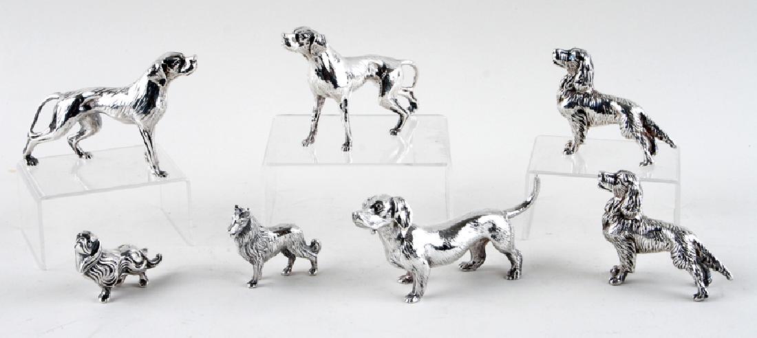 COLLECTION 7 STERLING DOG FIGURES 14.34 TROY OZ (1 of 5)