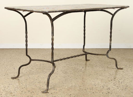 Ceramic Tile Top Patio Table Wrought Iron Base Ceramic Tile Top Patio Table Wrought Iron Base