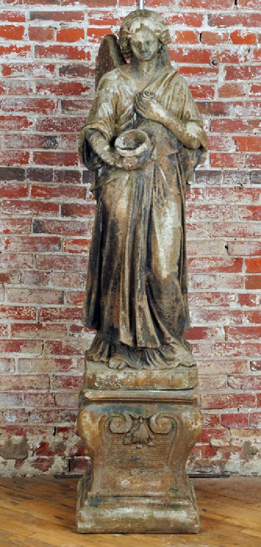 CAST STONE ANGEL GARDEN SCULPTURE (1 of 5)