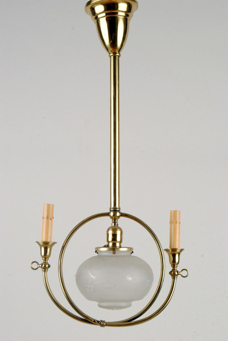 TWO RESTORED VICTORIAN BRASS CHANDELIERS C.1880 (1 of 8)