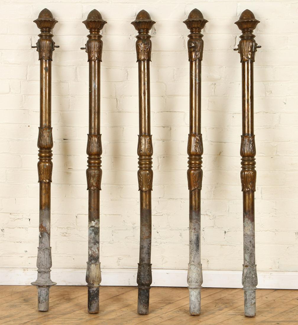 5 19TH C BRONZE CARRIAGE POSTS WITH RINGS (1 of 4)