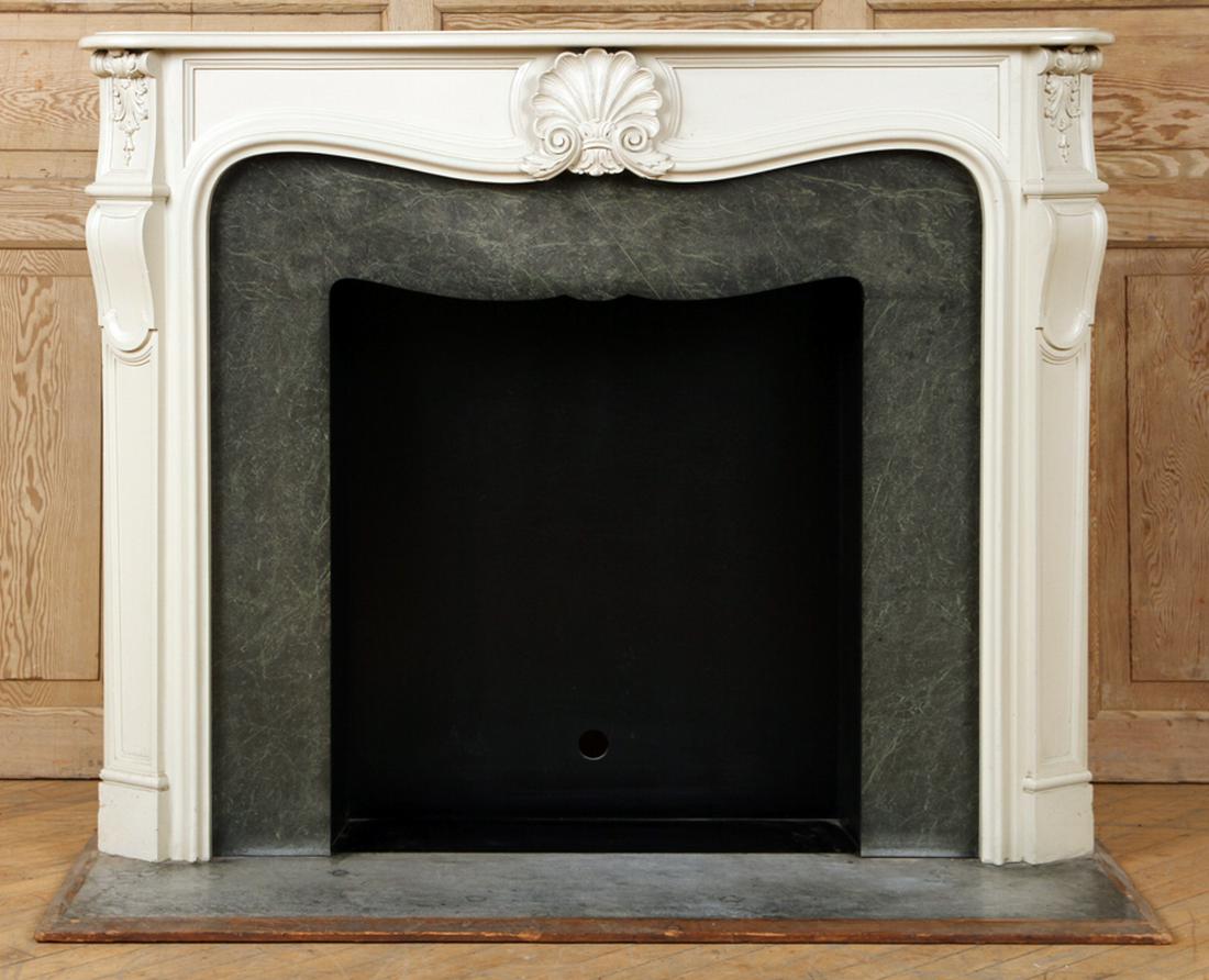 WOOD FIREPLACE MANTLE LOUIS XV STYLE 1950 (1 of 7)