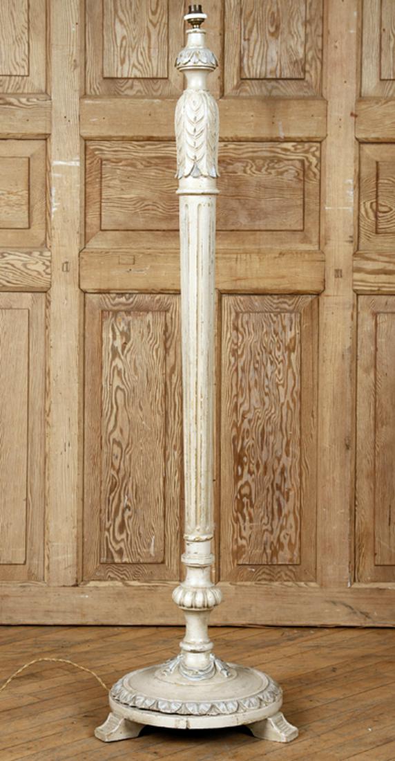 PAINTED AND CARVED FRENCH FLOOR LAMP 1940 (1 of 3)
