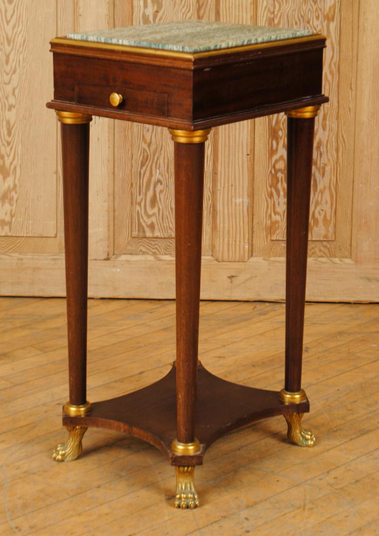 FRENCH EMPIRE MARBLE TOP MAHOGANY STAND (1 of 4)