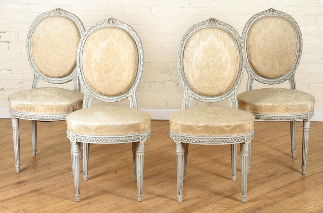 SET OF FOUR LOUIS XVI STYLE SIDE CHAIRS C. 1920 (1 of 6)