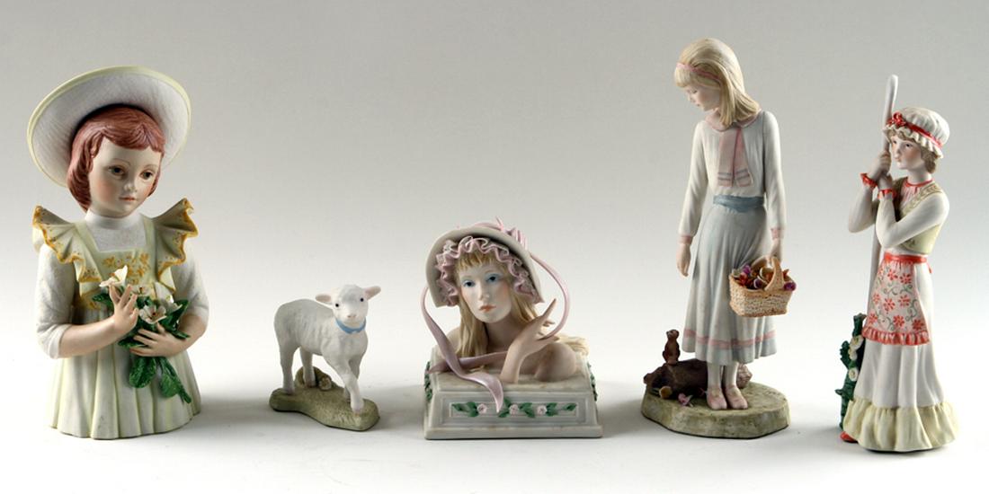 FIVE CYBIS BISQUE PORCELAIN SCULPTURES OF WOMEN (1 of 6)