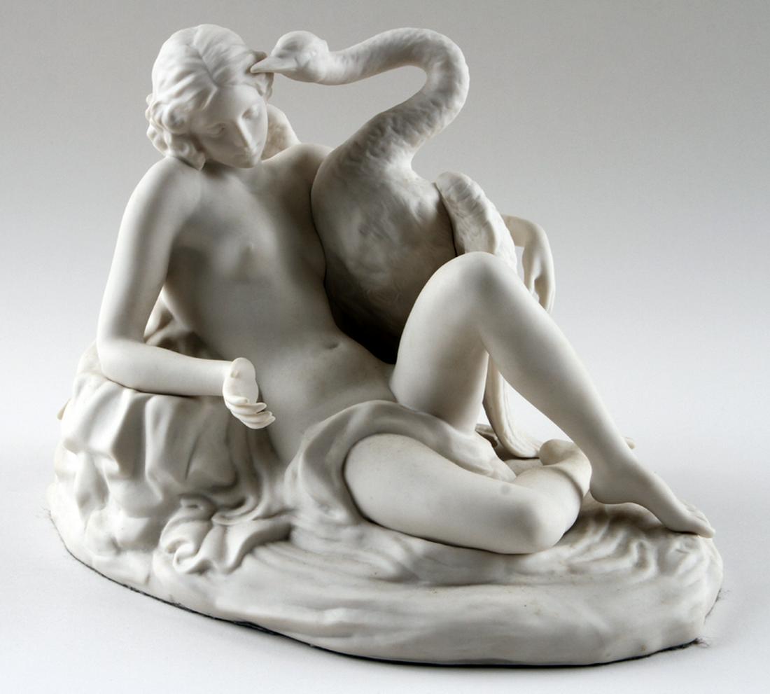 CYBIS BISQUE PORCELAIN SCULPTURE LEDA & THE SWAN (1 of 5)