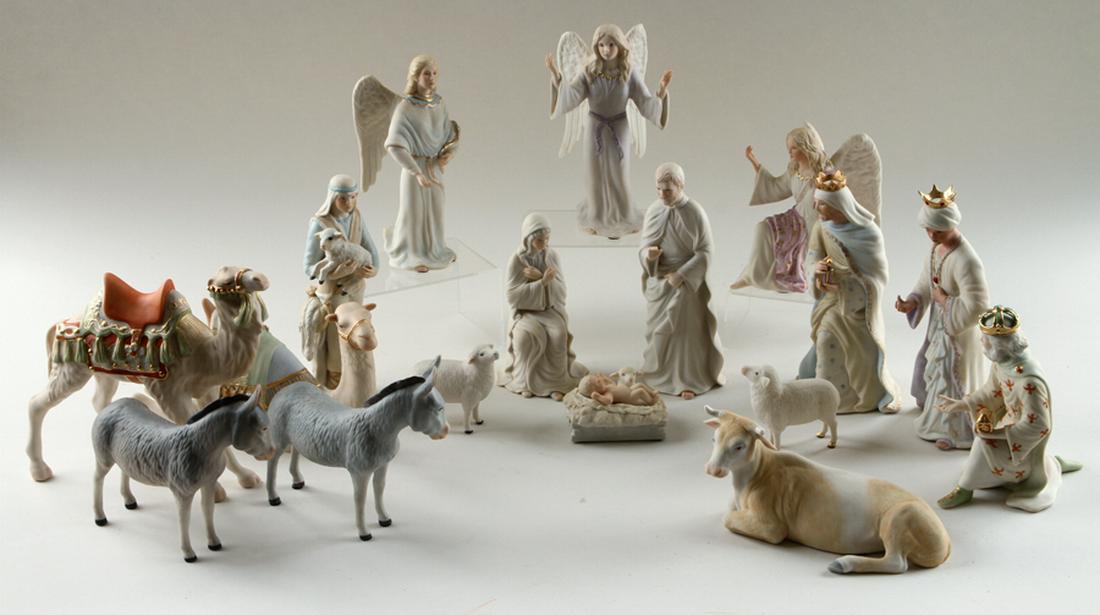 17 PC. CYBIS BISQUE PORCELAIN NATIVITY SCENE (1 of 7)