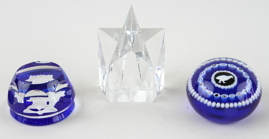TWO BACCART CRYSTAL PAPERWEIGHTS & TIFFANY STAR (1 of 6)