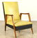 PAIR MID CENTURY MODERN FRENCH OPEN ARM CHAIRS - 2