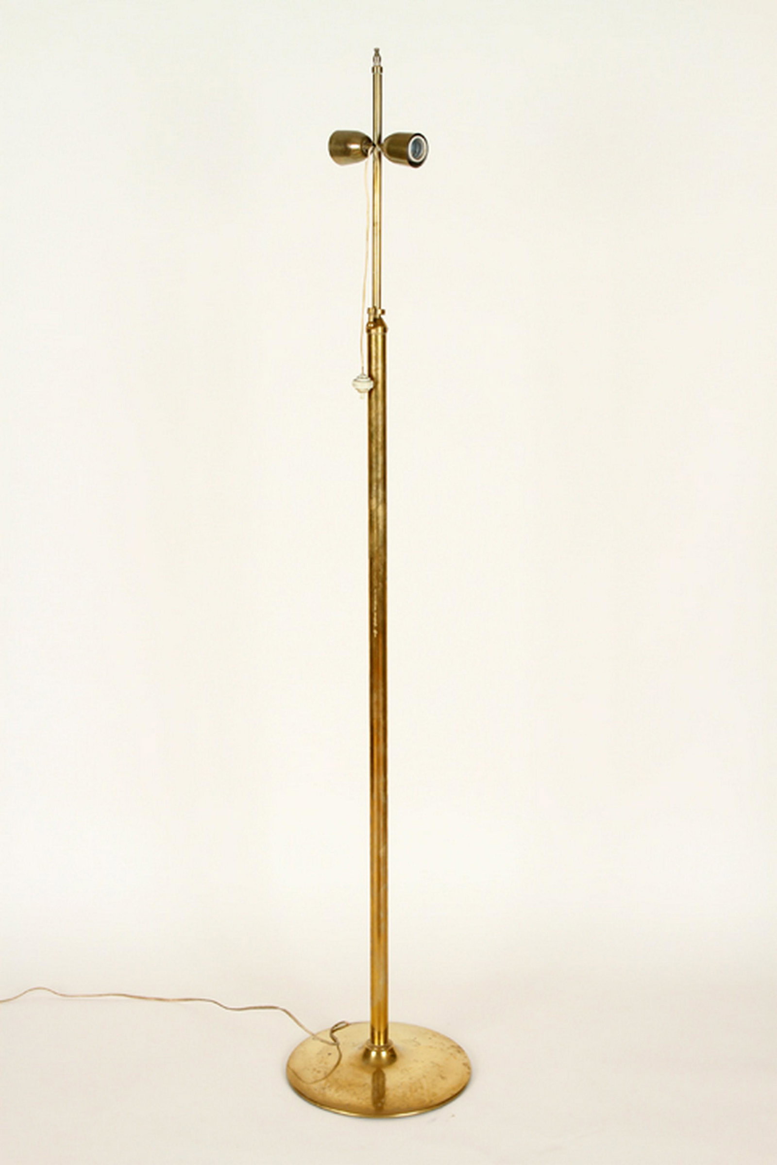 ITALIAN BRASS TWO LIGHT FLOOR LAMP CIRCA 1970 (1 of 4)