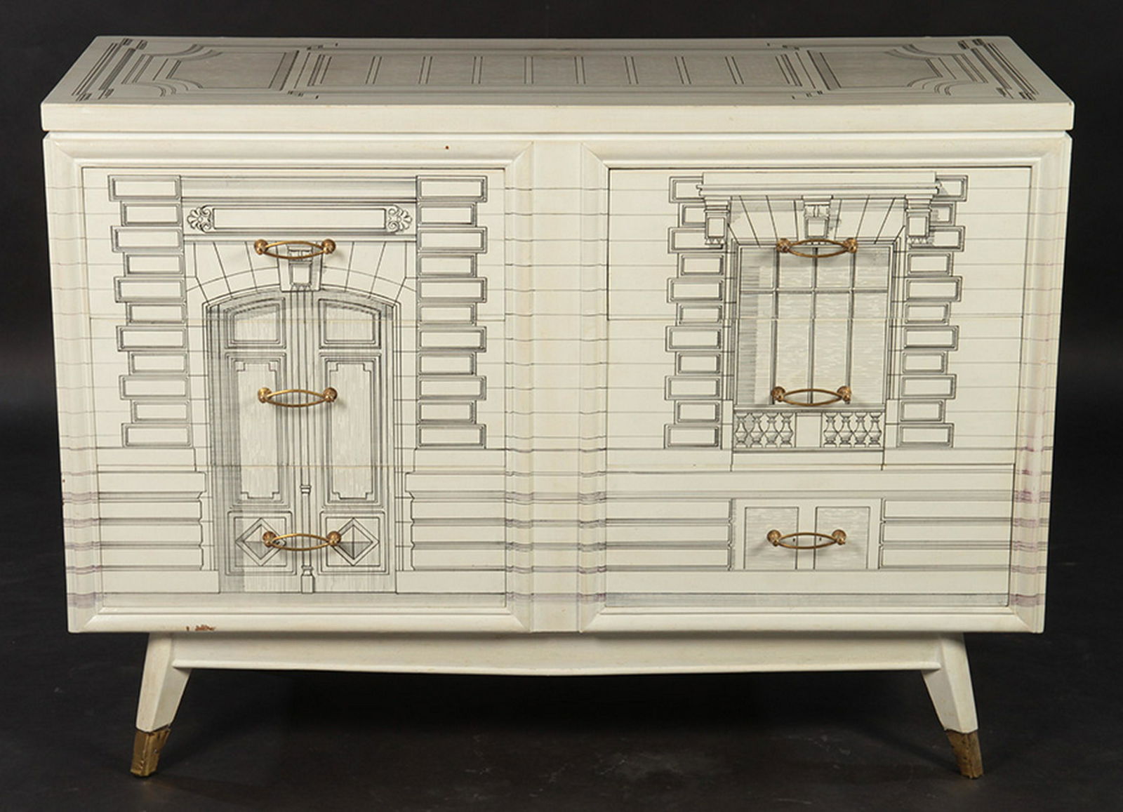 FORNASETTI STYLE 6 DRAWER COMMODE 1960 (1 of 6)