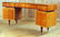 MID CENTURY MODERN MAHOGANY MAPLE CONSOLE TABLE - 4