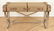 CAMPAIGN STYLE DESK LINEN WRAPPED TOP CHROME BASE - 2
