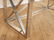 CAMPAIGN STYLE DESK LINEN WRAPPED TOP CHROME BASE - 5