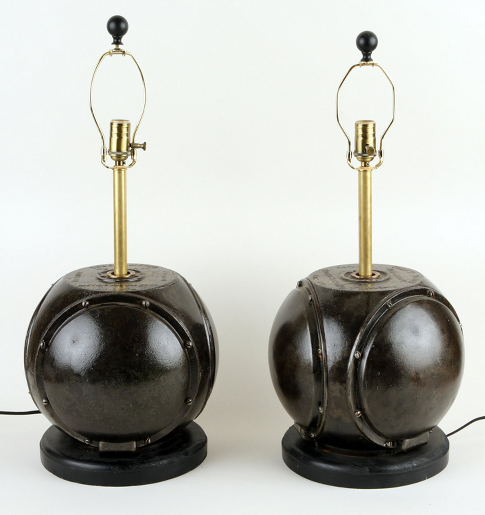 PAIR ONE-LIGHT TABLE LAMPS, CONVERTED TOBEY METER (1 of 6)