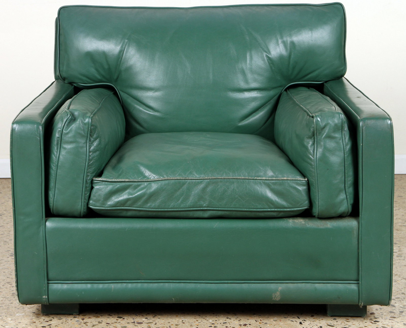 JACQUES ADNET STYLE LEATHER LOUNGE CHAIR C.1950 (1 of 5)