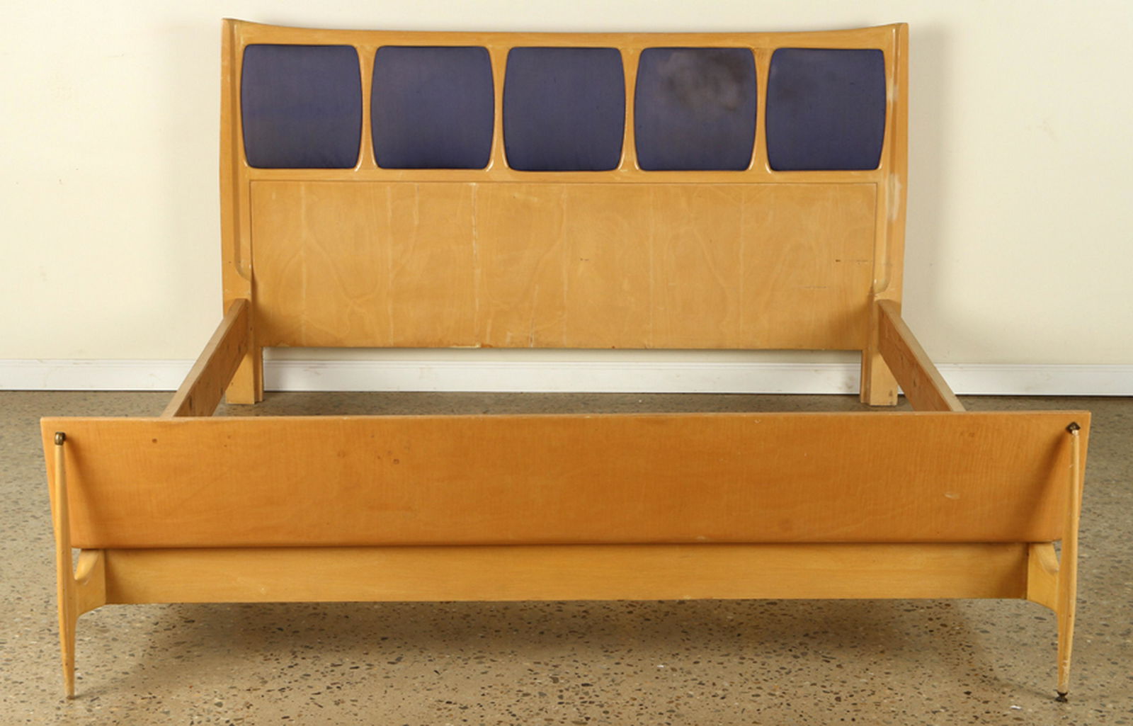 Mid Century Modern Blonde Maple Queen Size Bed