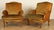 PAIR UPHOLSTERED LOUIS XV STYLE BERGERE CHAIRS