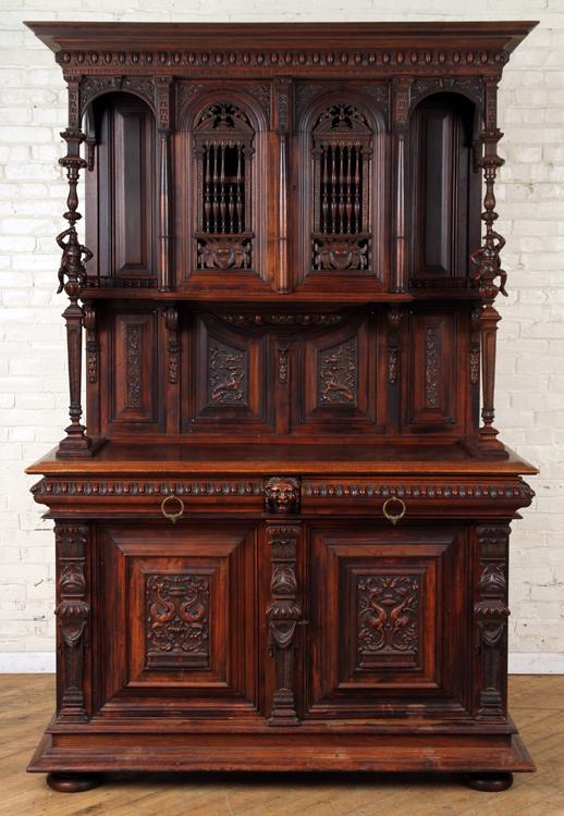LATE 19TH C. MAHOGANY RENAISSANCE REVIVAL CABINET (1 of 9)