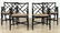 SET 4 EBONIZED MCGUIRE RATTAN ARM CHAIRS