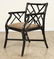 SET 4 EBONIZED MCGUIRE RATTAN ARM CHAIRS - 2