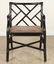 SET 4 EBONIZED MCGUIRE RATTAN ARM CHAIRS - 3