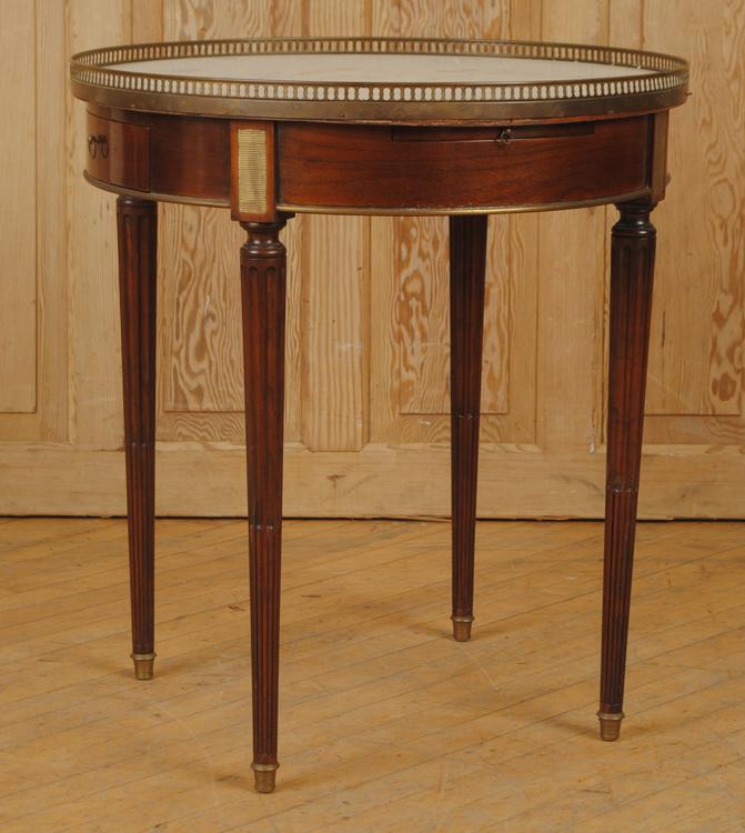 FRENCH LOUIS XVI STYLE BOULETTE TABLE MARBLE TOP (1 of 6)