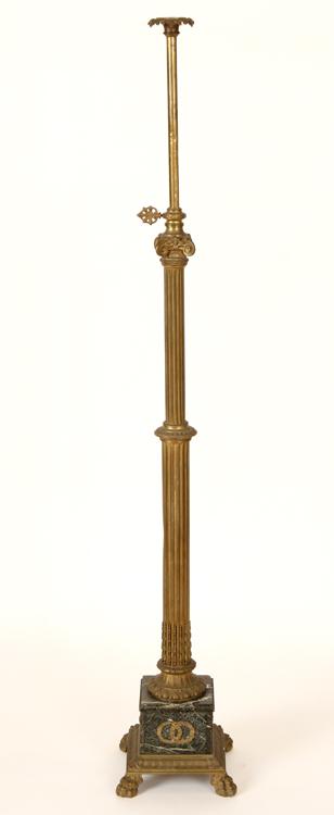 ADJUSTABLE FRENCH BRONZE MARBLE FLOOR LAMP 1920 (1 of 5)