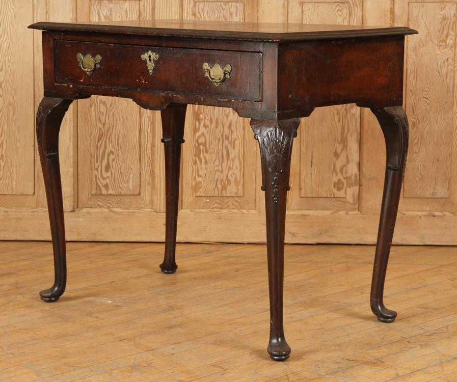 18TH C BURL WOOD AND OAK INLAID TABLE (1 of 5)