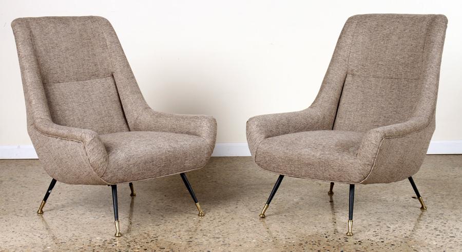 PAIR ITALIAN CLUB CHAIRS MANNER OF GIGI RADICE (1 of 5)
