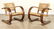 PAIR FRENCH ROPE AND BENTWOOD ARM CHAIRS C.1940