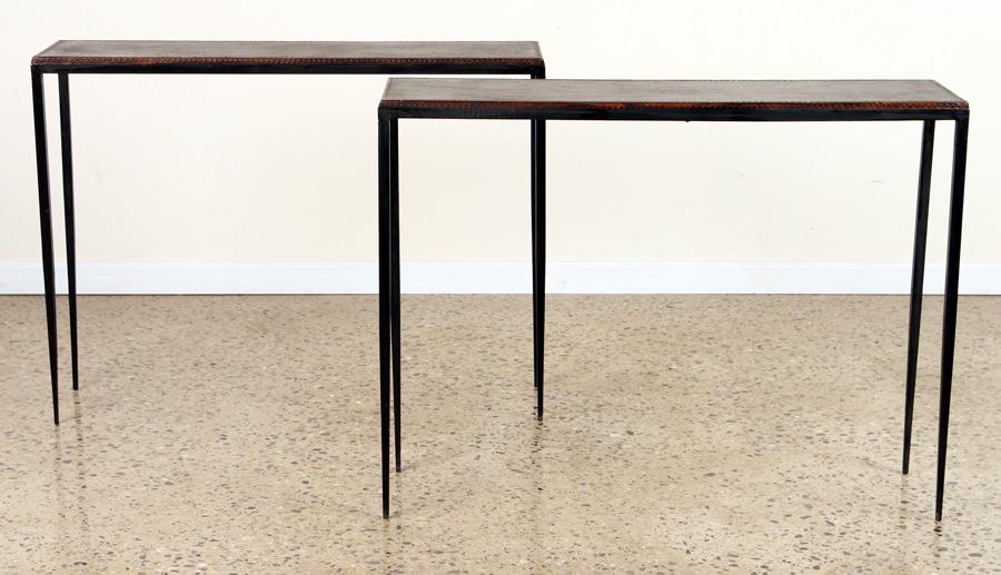 PAIR IRON CONSOLE TABLES MANNER JEAN-MICHEL FRANK (1 of 4)