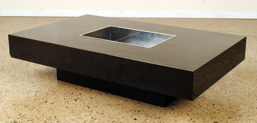 LAMINATE CHROME COFFEE TABLE BY WILLY RIZZO C1970 (1 of 4)