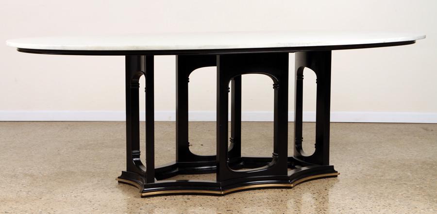 OVAL SHAPED MARBLE TOP DINING TABLE C.1960 (1 of 5)