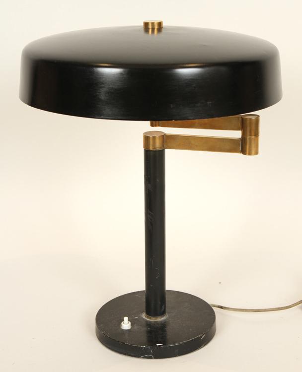 ADJUSTABLE BRASS IRON DESK LAMP CIRCA 1960 (1 of 4)