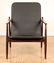 MID CENTURY MODERN LEATHER AND WOOD ARM CHAIRS - 2