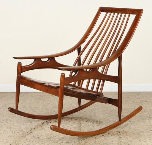 Mid Century Modern Rocking Chair Spindle Back Oct 12 2019 Kamelot Auctions In Pa