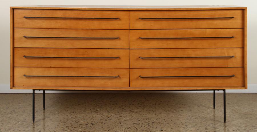 Labeled Milo Baughman Wood Iron Dresser C 1950 Oct 12 2019