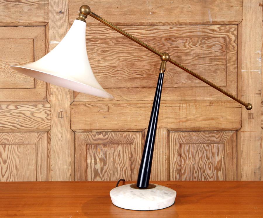 ITALIAN IRON BRASS ADJUSTABLE DESK LAMP C.1950 (1 of 4)