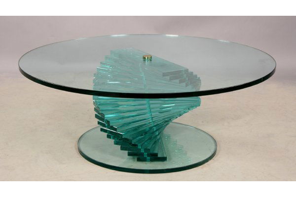 444 Spiral Glass Coffee Table Modern Round Feb 23 2008 Kamelot Auctions In Pa - Oval Glass Spiral Coffee Table 444 Spiral Glass Coffee Table Modern Round Feb 23 2008 Kamelot Auctions In Pa - Oval Glass Spiral Coffee Table