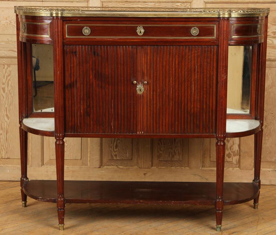 LATE 19TH CENT. FRENCH MAHOGANY MARBLE TOP SERVER (1 of 5)